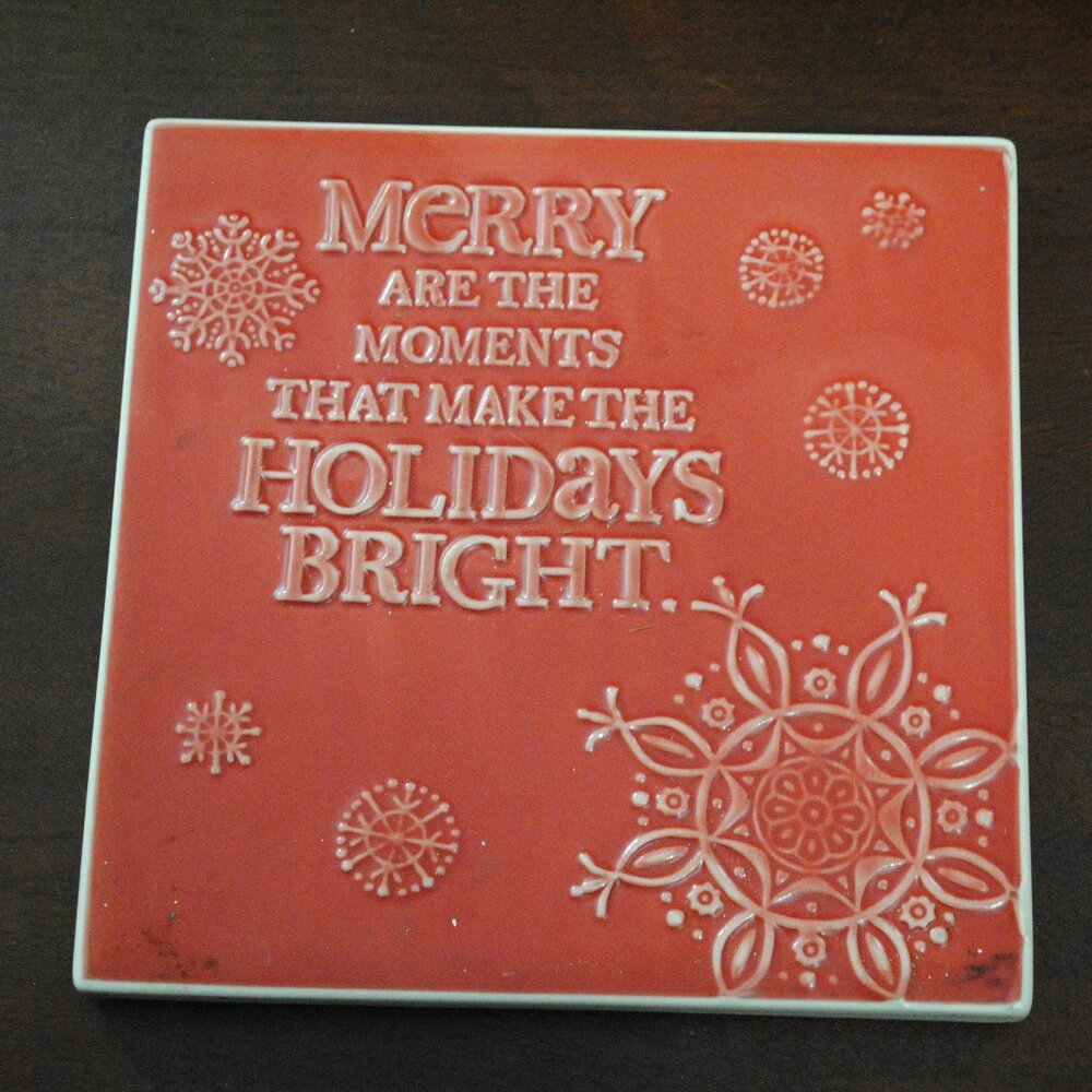 Hallmark Ceramic Tile Merry Moments Christmas Trivet